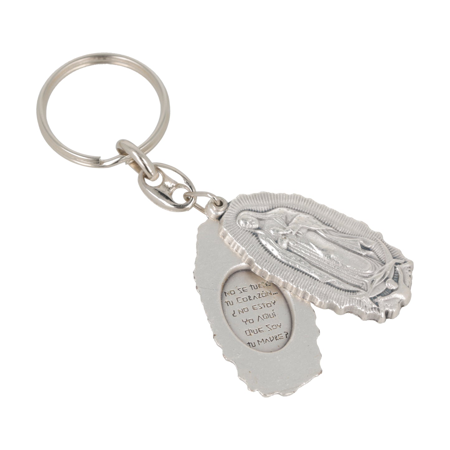 Keychain Virgin Guadalupe Silhouette Prayer. Souvenirs from Italy