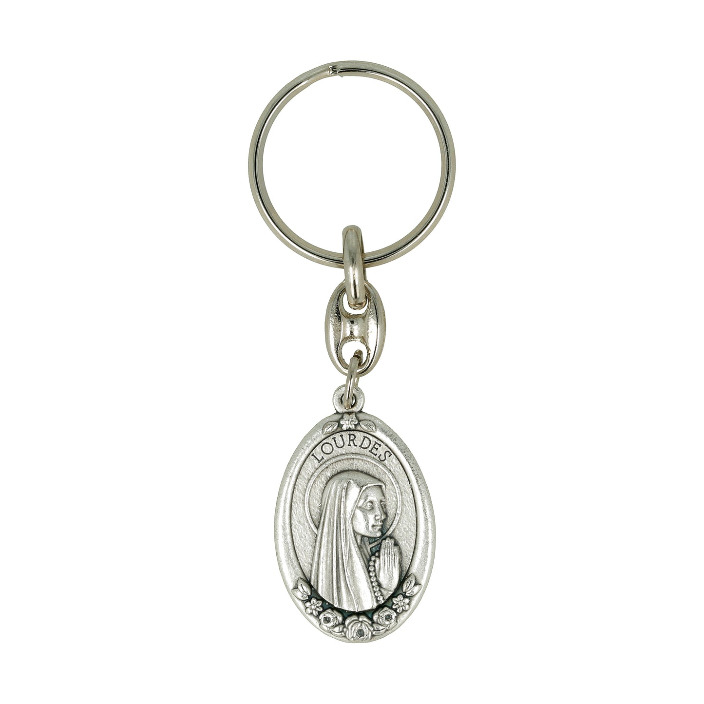 Keychain Our Lady of Lourdes Profile of Maria. Souvenirs from Italy